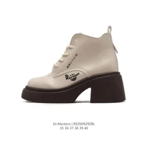 Dr Martens Smooth Leather Platform High Heel Boots for Women