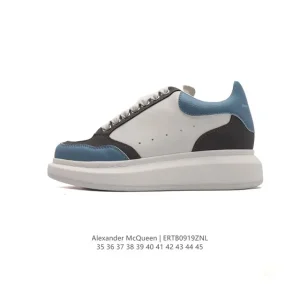 Alexander McQueen Shine Runner Smooth Leather Thick Sole Glow Tail Sneakers