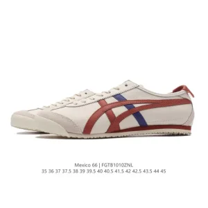 ASICS Onitsuka Tiger Mexico 66 Classic Retro Leather Sneakers for Men and Women