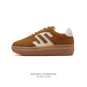 Sasha Su White Leather Chunky Sole Casual Sneakers for Women