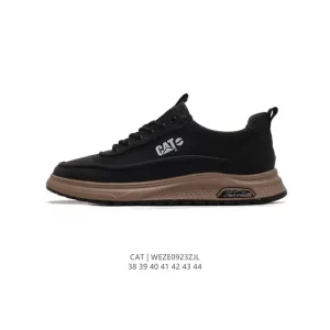 Cat Men's Breathable Leather Low-Top Platform Shoes