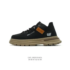 Cat Men's Outdoor Hiking Boots Breathable Leather Shoes