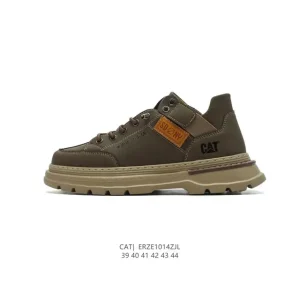 Cat Men's Outdoor Hiking Boots Breathable Leather Shoes