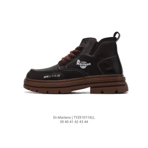 Dr Martens Men's Classic Platform Leather Boots - High Top Casual Shoes