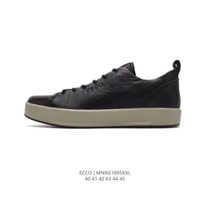 ECCO Men's Casual Sneakers White Leather Breathable Shoes