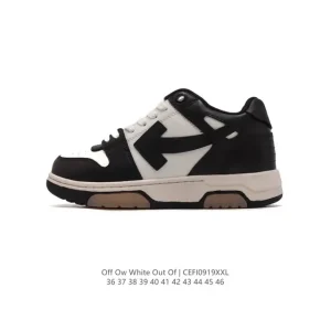 Off-White Out Of Office Low-Top Leather Sneakers Arrow Collaboration Vintage Style