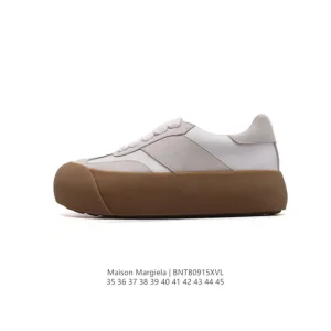Maison Margiela MM6 Replica Vintage Leather Platform Sneakers