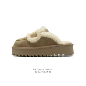 UGG Women's Classic Winter Wool Slippers with Waterproof Leather