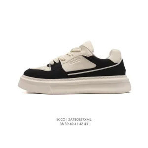 ECCO Men's White Casual Sneakers with Thick Sole