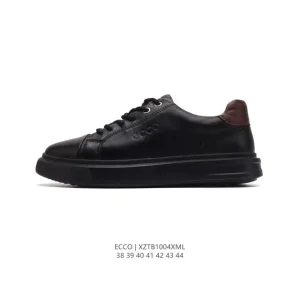 ECCO Men's Casual Sneakers White Leather Comfort Shoes