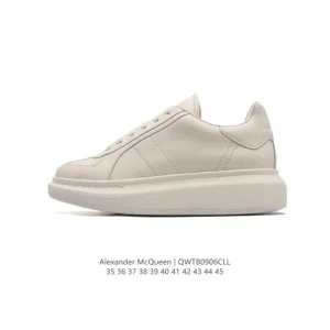 Alexander McQueen McQueen Sneaker Smooth Leather Thick Sole White Glow Tail 4.5cm