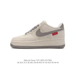 Nike Air Force 1 07 Low White Leather Sneakers with Air Cushion