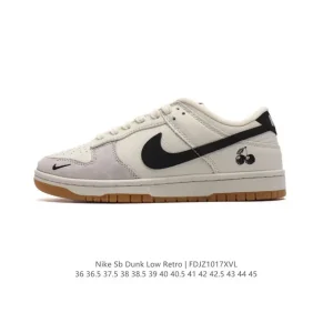 Nike Dunk Low Retro Vintage Basketball Sneaker with Leather Upper