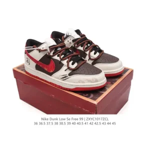 Nike Dunk Low SE Free 99 GS Vintage Chicago Deconstructed Skate Shoes
