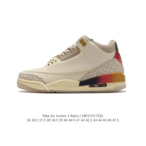 Jordan Air 3 Retro SE Men's Basketball Shoes White Black Cement