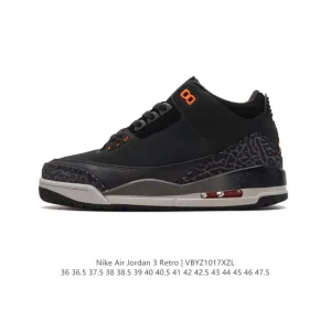 Jordan Air 3 Retro SE Men's Basketball Shoes White Black Cement