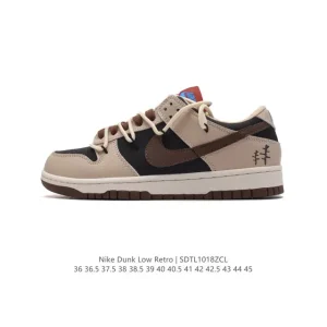 Nike Dunk Low Retro Vintage Basketball Skateboarding Shoes with Dual Laces
