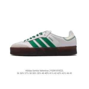 Adidas Samba Valentine Unisex Leather Retro Sneakers with Gum Sole for Winter