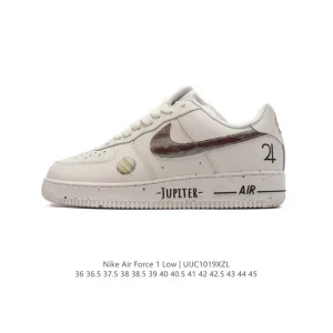 Nike Air Force 1 Low DM1688-802 White Leather Sneakers with Air Cushion