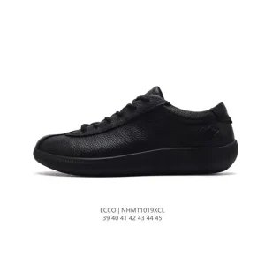 ECCO Men's Casual Leather Sneakers with Thick Sole
