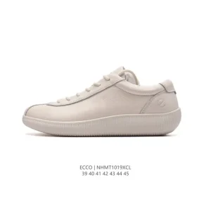 ECCO Men's Lifestyle Shoes White Leather Sneakers