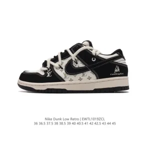 Nike Dunk Low LV Collaboration Sneakers with Deconstructed Straps
