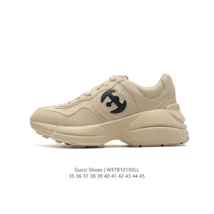 Gucci Classic Chunky Sneaker in Beige with Premium Leather
