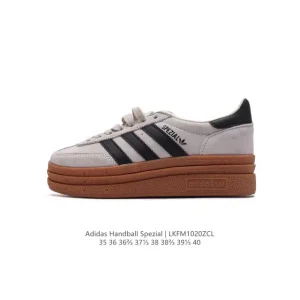 Adidas Handball Spezial Low-Top Vintage Leather Sneakers with Thick Sole