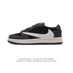 Jordan 1 Low OG SP Military Blue Reverse Swoosh Leather Sneakers