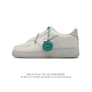Nike Air Force 1 07 Low White Leather Sneakers with Air Cushion