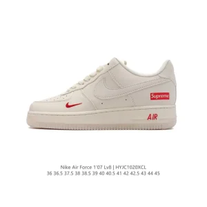 Nike Air Force 1 Low 07 White Leather Sneakers with Air Cushion