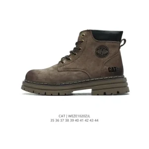 CAT Workwear Unisex Retro Mid-Calf Leather Boots for Men and Women