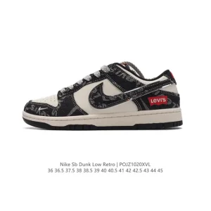 Nike SB Dunk Low Pro Vintage Leather Skateboarding Shoes for Men and Women