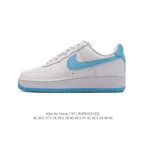 Nike Air Force 1 '07 Low White Leather Sneakers with Air Cushion