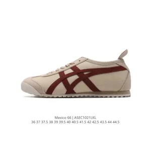 ASICS Onitsuka Tiger Mexico 66 Classic Vintage Leather Sneakers for Men and Women