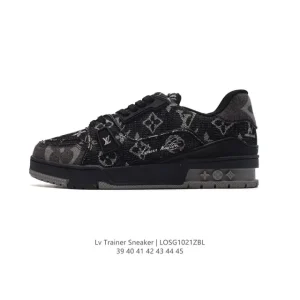 Louis Vuitton Trainer Sneaker Low Canvas Thick Sole White Fashion Shoes