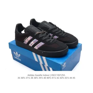 Adidas Originals Gazelle Indoor Retro Leather Sneakers with Gum Sole