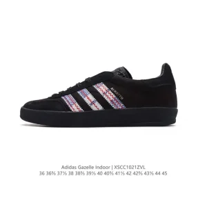Adidas Originals Gazelle Indoor Retro Leather Sneakers with Gum Sole