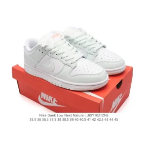 Nike SB Dunk Low Vintage White Leather Skate Shoes with Zoom Air Cushioning