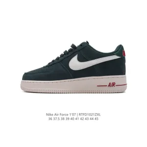 Nike Air Force 1 '07 Low White Leather Sneakers with Air Cushion