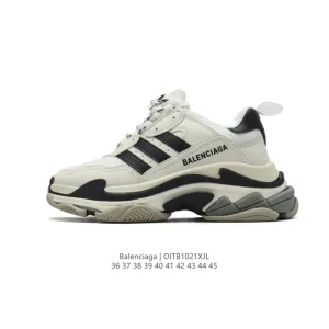 Balenciaga Paris Sneaker Thick Sole Low Cut Leather Unisex White