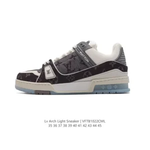 Louis Vuitton Trainer Sneaker Low Canvas Shoes White Thick Sole