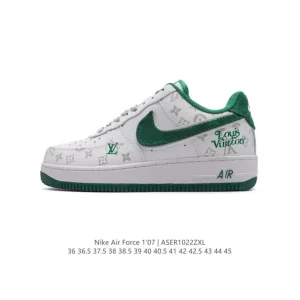 Nike Air Force 1 Low 07 White Leather Sneakers with Air Cushion