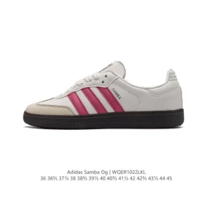Adidas Samba OG Leather Shoes White T-toe Sneakers for Men and Women