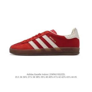 Adidas Originals Gazelle Indoor Retro Leather Sneakers with Gum Sole