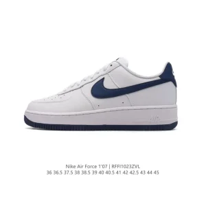 Nike Air Force 1 Low White Leather Casual Sneakers with Air Cushion