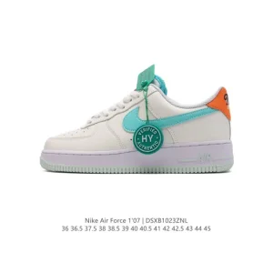 Nike Air Force 1 Low 07 Leather Sneakers White Gum Sole Vintage Style