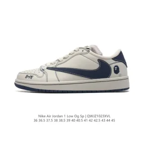 Jordan Military Blue Low OG SP Reverse Swoosh Retro Basketball Shoes