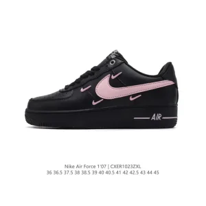 Nike Air Force 1 '07 Low White Leather Sneakers with Air Cushioning