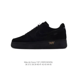 Nike Air Force 1 07 Low White Leather Sneakers with Air Cushioning
